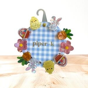 Piper k Set of Kids Easter Hair Clips Bunny Chic Egg Basket Carrot Flower